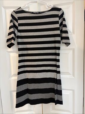Striped Black and Gray Women’s Knit Dress